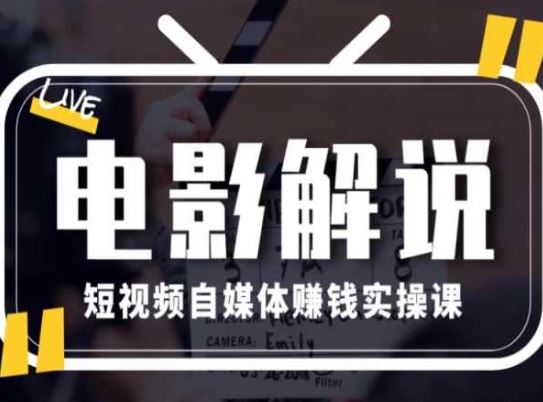 电影解说短视频自媒体赚钱实操课，教你做电影解说短视频，月赚1万-云库资源