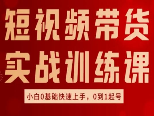 短视频带货实战训练课，好物分享实操，小白0基础快速上手，0到1起号-云库资源