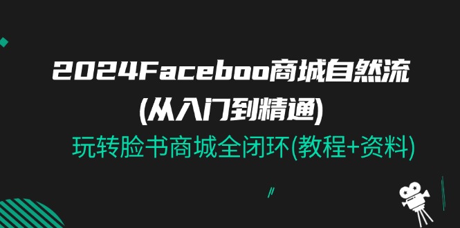 （11368期）2024Faceboo 商城自然流(从入门到精通)，玩转脸书商城全闭环(教程+资料)-云库资源