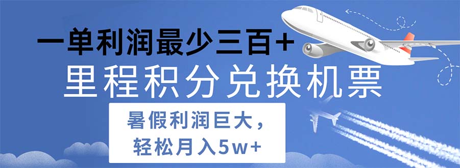 （11385期）2024暑假利润空间巨大的里程积分兑换机票项目，每一单利润最少500-云库资源