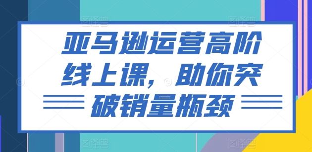 亚马逊运营高阶线上课，助你突破销量瓶颈-云库资源