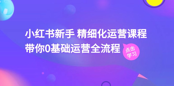（11417期）小红书新手 精细化运营课程，带你0基础运营全流程（41节视频课）-云库资源