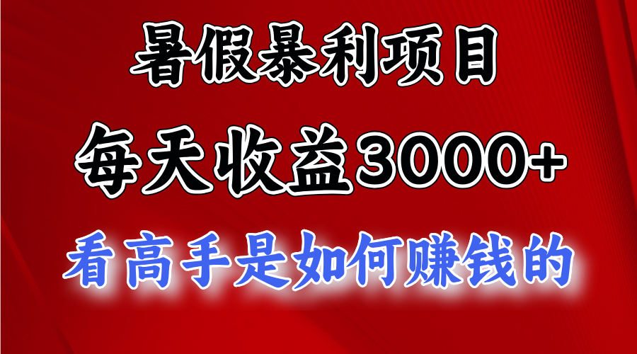 （11422期）暑假暴利项目，每天收益3000+ 努努力能达到5000+，暑假大流量来了-云库资源