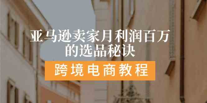 亚马逊卖家月利润百万的选品秘诀: 抓重点/高利润/大方向/大类目/选品易-云库资源