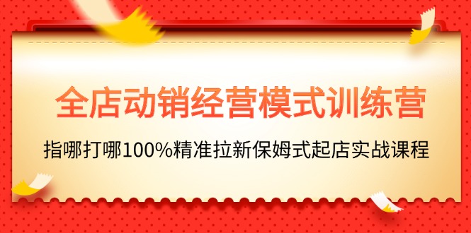 （11460期）全店动销-经营模式训练营，指哪打哪100%精准拉新保姆式起店实战课程-云库资源