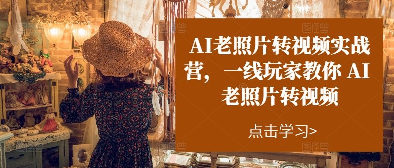 AI老照片转视频实操训练营，一线玩家教你AI老照片转视频-云库资源
