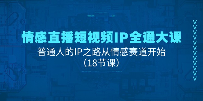 （11497期）情感直播短视频IP全通大课，普通人的IP之路从情感赛道开始（18节课）-云库资源