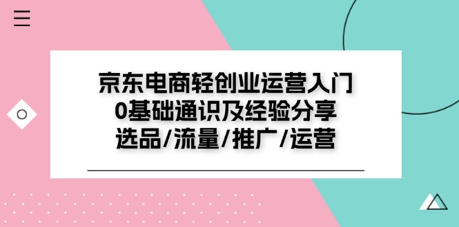 （11569期）京东电商-轻创业运营入门0基础通识及经验分享：选品/流量/推广/运营-云库资源