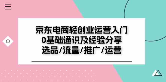 京东电商轻创业运营入门0基础通识及经验分享：选品/流量/推广/运营-云库资源