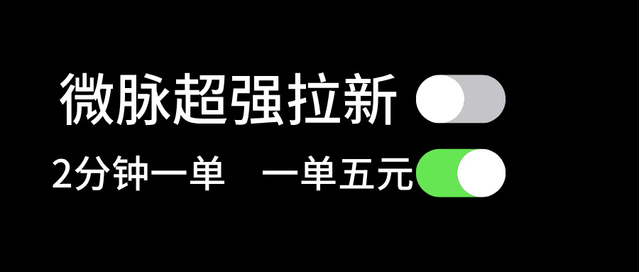 （11580期）微脉超强拉新， 两分钟1单， 一单利润5块，适合小白-云库资源