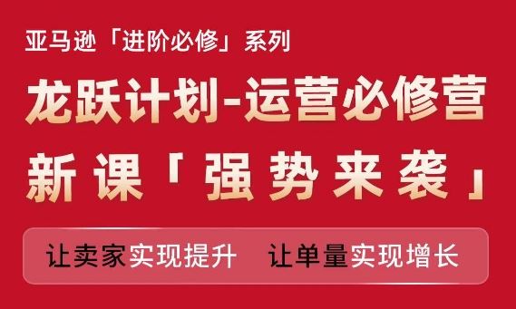 亚马逊进阶必修系列，龙跃计划-运营必修营新课，让卖家实现提升 让单量实现增长-云库资源
