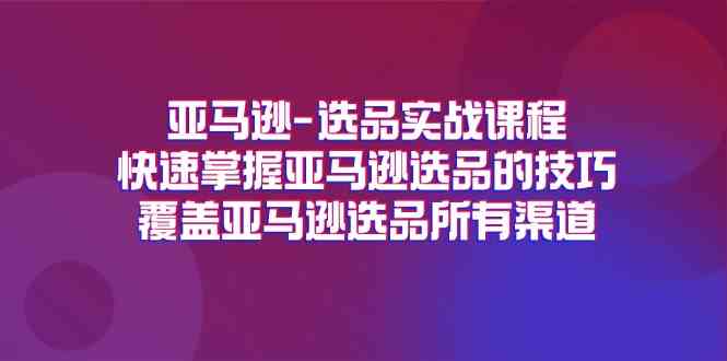 亚马逊选品实战课程，快速掌握亚马逊选品的技巧，覆盖亚马逊选品所有渠道-云库资源
