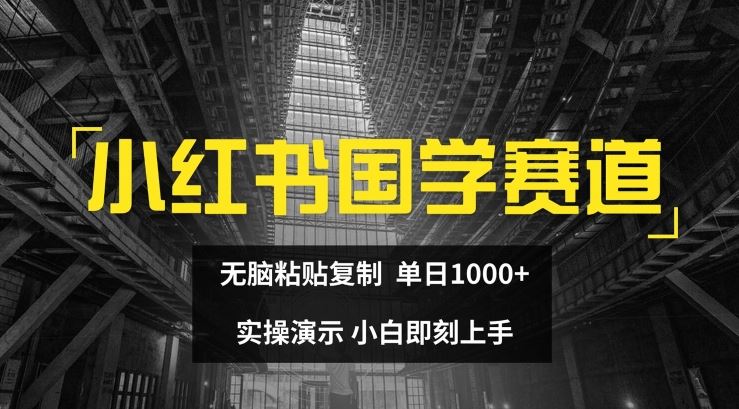 小红书国学赛道，无脑粘贴复制，单日1K，实操演示，小白即刻上手【揭秘】-云库资源