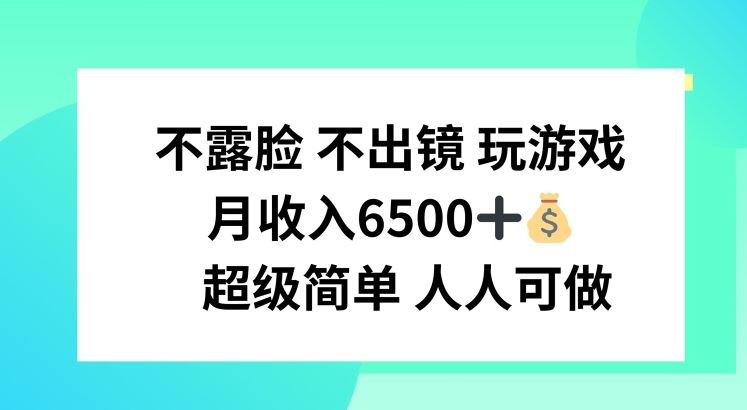 不露脸 不出境 玩游戏，月入6500 超级简单 人人可做【揭秘】-云库资源