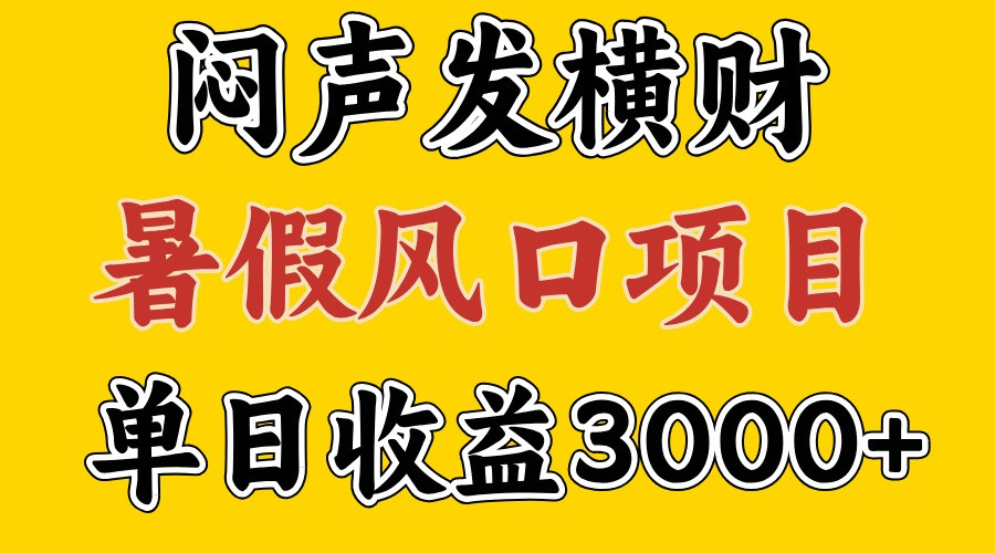 30天赚了7.5W 暑假风口项目，比较好学，2天左右上手-云库资源
