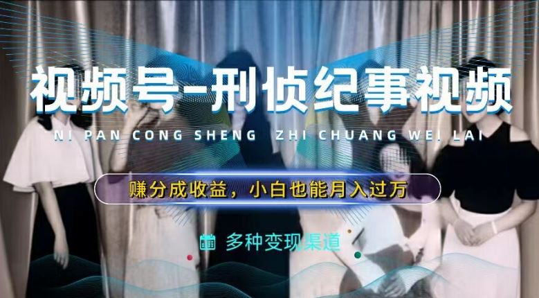 利用刑侦纪实视频，赚视频号分成计划收益，操作简单，新手小白轻松月入过万【揭秘】-云库资源