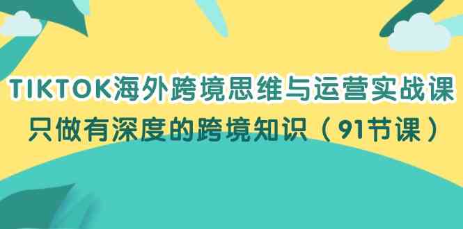 TIKTOK海外跨境思维与运营实战课，只做有深度的跨境知识（91节课）-云库资源