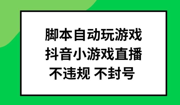 脚本自动玩游戏，抖音小游戏直播，不违规不封号可批量做【揭秘】-云库资源