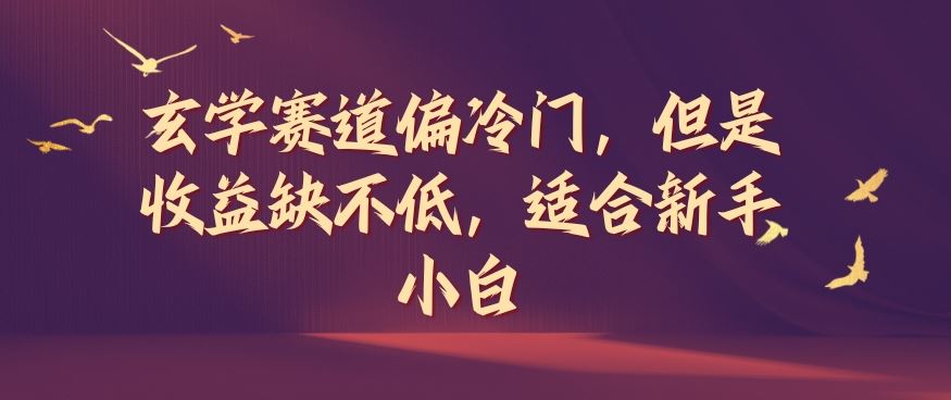 玄学赛道偏冷门，但是收益缺不低，适合新手小白【揭秘】-云库资源