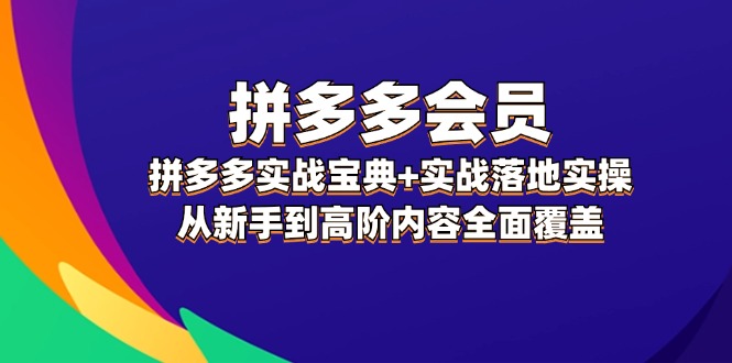 （12056期）拼多多 会员，拼多多实战宝典+实战落地实操，从新手到高阶内容全面覆盖-云库资源