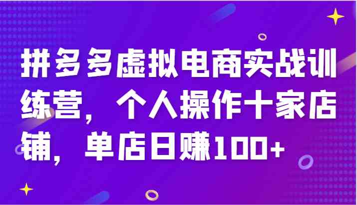 拼多多虚拟电商实战训练营，个人操作十家店铺，单店日赚100+-云库资源