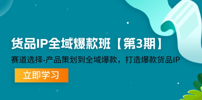 （12078期）货品-IP全域爆款班【第3期】赛道选择-产品策划到全域爆款，打造爆款货品IP-云库资源