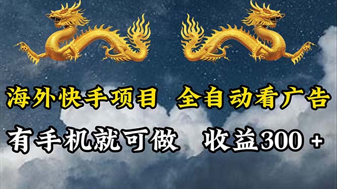 （12175期）海外快手项目，利用工具全自动看广告，每天轻松 300+-云库资源