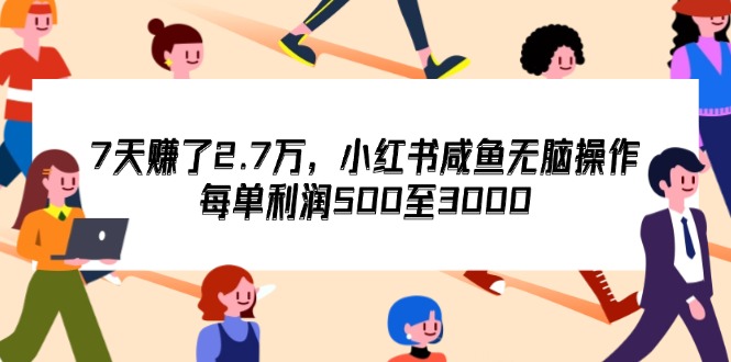 （12192期）7天收了2.7万，小红书咸鱼无脑操作，每单利润500至3000-云库资源