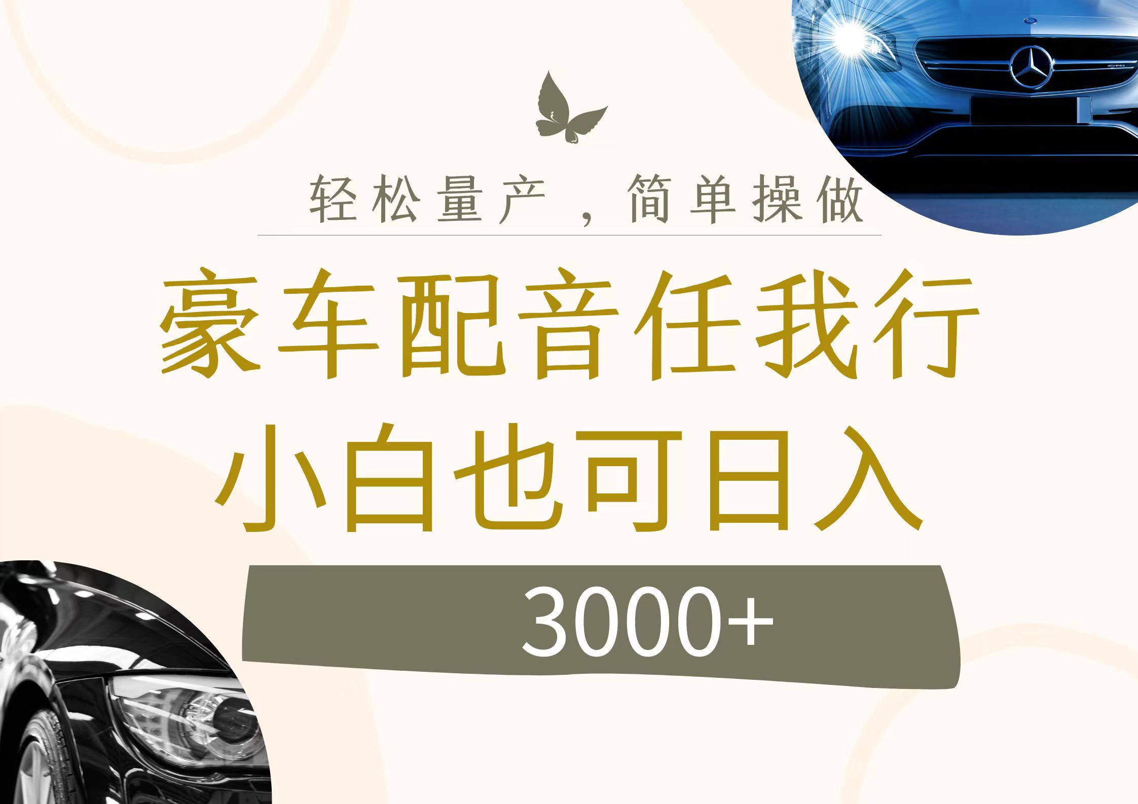 （12206期）不为人知的暴力小项目，豪车配音，日入3000+-云库资源