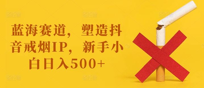 蓝海赛道，塑造抖音戒烟IP，新手小白日入500+【揭秘】-云库资源