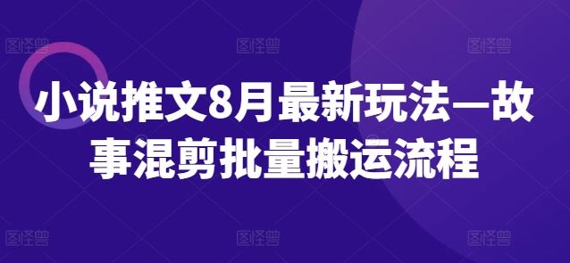 小说推文8月最新玩法—故事混剪批量搬运流程-云库资源