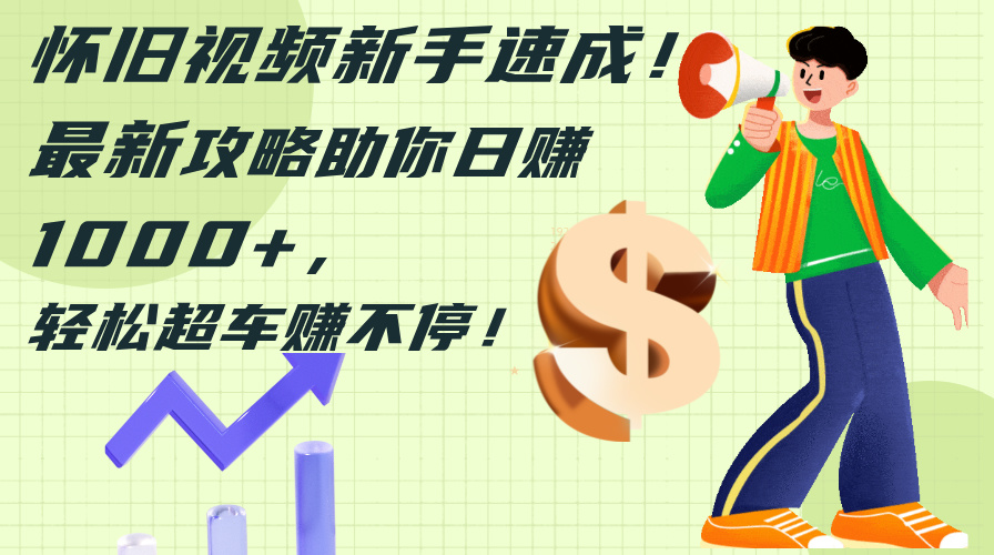 （12250期）怀旧视频新手速成！最新攻略助你日赚1000+，轻松超车赚不停-云库资源