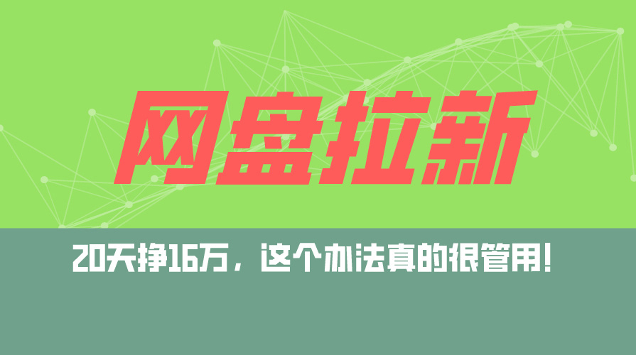 （12294期）网盘拉新+私域运营玩法，零基础入门，小白可操作，当天见效，日入5000+-云库资源