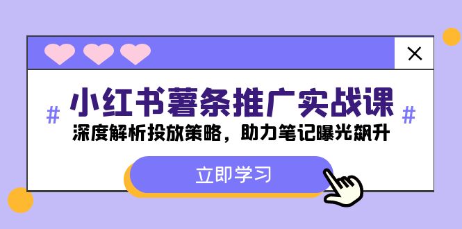 小红书-薯条推广实战课：深度解析投放策略，助力笔记曝光飙升-云库资源