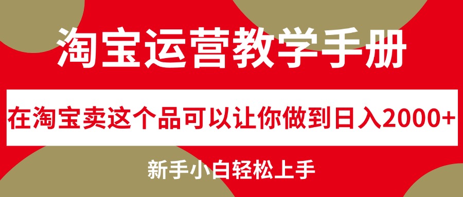 （12351期）淘宝运营教学手册，在淘宝卖这个品可以让你做到日入2000+，新手小白轻…-云库资源