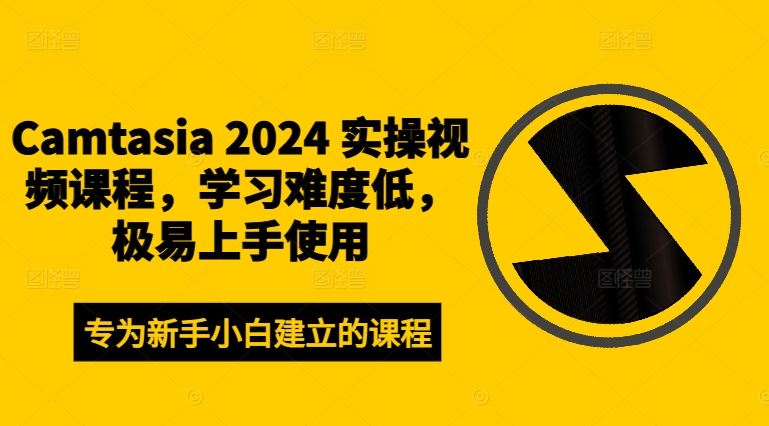 Camtasia 2024 实操视频课程，学习难度低，极易上手使用-云库资源