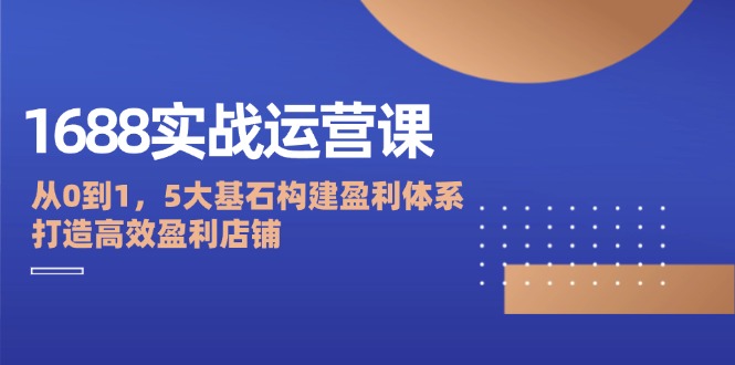 （12482期）1688实战运营课：从0到1，5大基石构建盈利体系，打造高效盈利店铺-云库资源