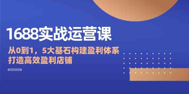 1688实战运营课：从0到1，5大基石构建盈利体系，打造高效盈利店铺-云库资源