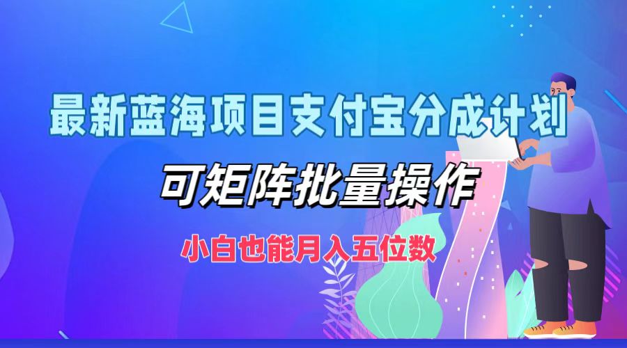 最新蓝海项目支付宝分成计划，可矩阵批量操作，小白也能月入五位数-云库资源