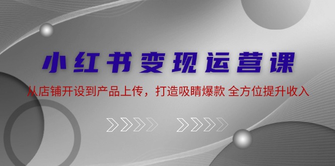 （12520期）小红书变现运营课：从店铺开设到产品上传，打造吸睛爆款 全方位提升收入-云库资源
