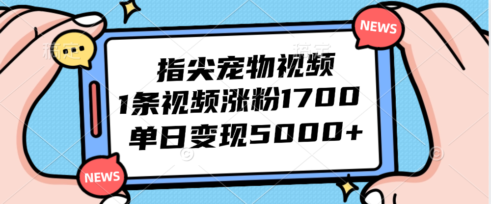 （12549期）指尖宠物视频，1条视频涨粉1700，单日变现5000+-云库资源
