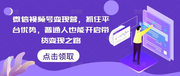 微信视频号变现营，抓住平台优势，普通人也能开启带货变现之路-云库资源