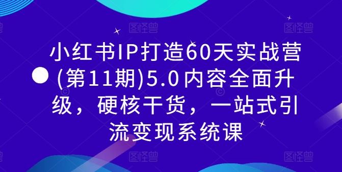 小红书IP打造60天实战营(第11期)5.0​内容全面升级，硬核干货，一站式引流变现系统课-云库资源