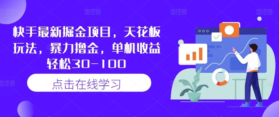 快手最新掘金项目，天花板玩法，暴力撸金，单机收益轻松30-100-云库资源