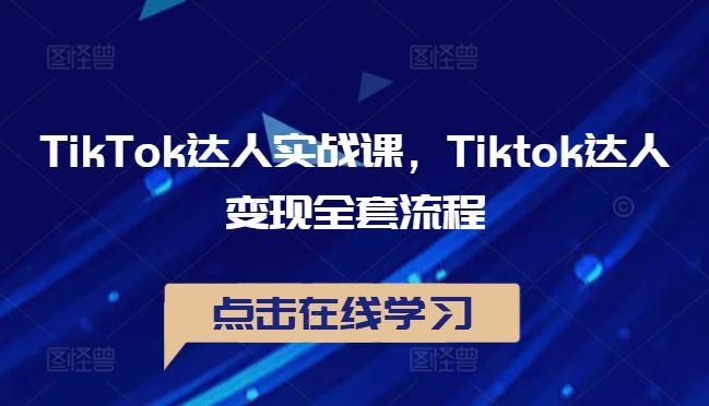 TikTok达人实战课，Tiktok达人变现全套流程-云库资源
