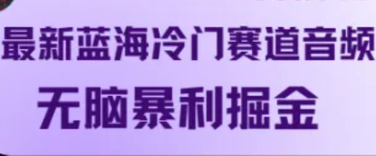 最新蓝海冷门赛道音频，无脑暴利掘金-云库资源