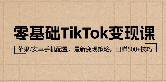 （12723期）零基础TikTok变现课：苹果/安卓手机配置，最新变现策略，日赚500+技巧-云库资源