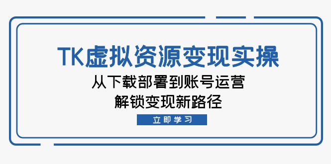 （12770期）TK虚拟资源变现实操：从下载部署到账号运营，解锁变现新路径-云库资源
