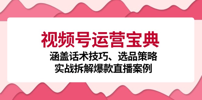 视频号运营宝典：涵盖话术技巧、选品策略、实战拆解爆款直播案例-云库资源