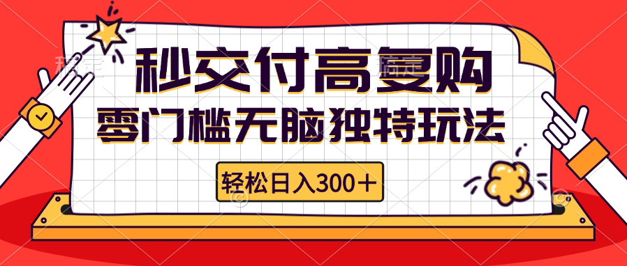 （12839期）零门槛无脑独特玩法 轻松日入300+秒交付高复购   矩阵无上限-云库资源